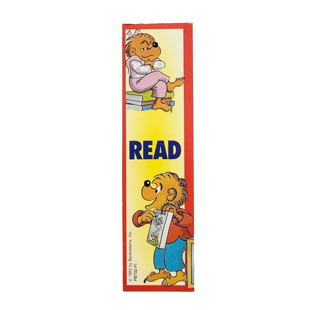 Vintage 80s Berenstain Bears Bookmark, Brother Sister Bear, paper, 1982 PB732-FI
